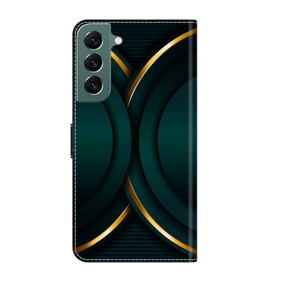 For Samsung Galaxy S22+ Crystal 3D Shockproof Protective Leather Phone Case(Gold Outline) - Galaxy S22+ 5G Cases by buy2fix | Online Shopping UK | buy2fix