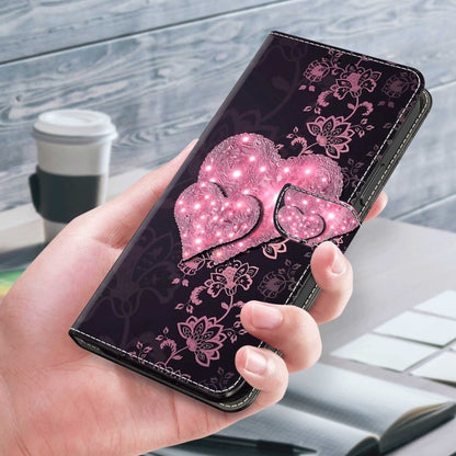 For Samsung Galaxy S22+ Crystal 3D Shockproof Protective Leather Phone Case(Lace Love) - Galaxy S22+ 5G Cases by buy2fix | Online Shopping UK | buy2fix