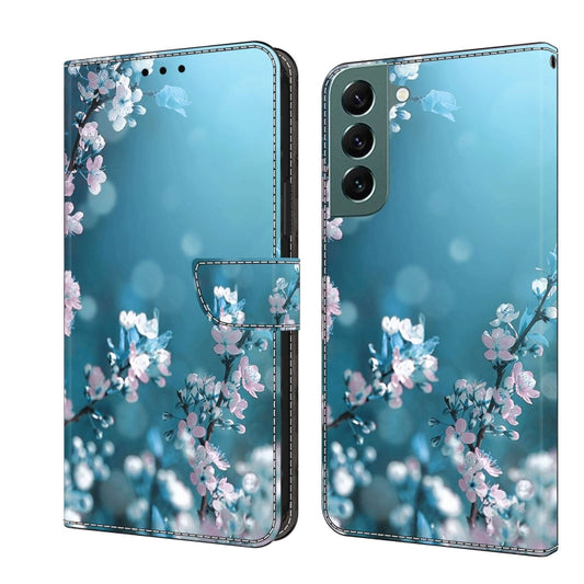 For Samsung Galaxy S22+ Crystal 3D Shockproof Protective Leather Phone Case(Plum Flower) - Galaxy S22+ 5G Cases by buy2fix | Online Shopping UK | buy2fix