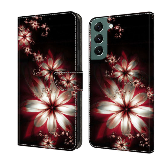 For Samsung Galaxy S22+ Crystal 3D Shockproof Protective Leather Phone Case(Fantastic Flower) - Galaxy S22+ 5G Cases by buy2fix | Online Shopping UK | buy2fix