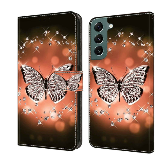 For Samsung Galaxy S22+ Crystal 3D Shockproof Protective Leather Phone Case(Crystal Butterfly) - Galaxy S22+ 5G Cases by buy2fix | Online Shopping UK | buy2fix