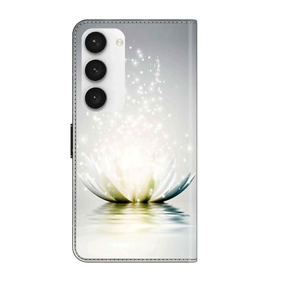 For Samsung Galaxy S23 Crystal 3D Shockproof Protective Leather Phone Case(Light Lotus) - Galaxy S23 5G Cases by buy2fix | Online Shopping UK | buy2fix