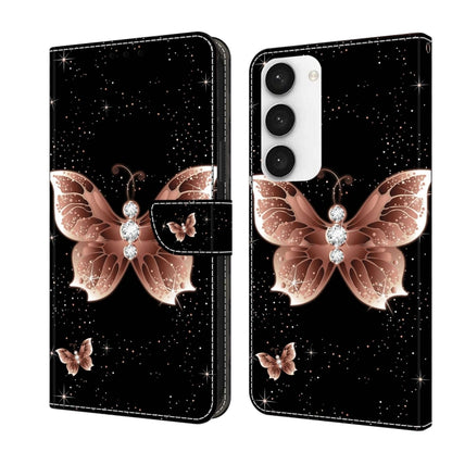 For Samsung Galaxy S23 Crystal 3D Shockproof Protective Leather Phone Case(Pink Diamond Butterfly) - Galaxy S23 5G Cases by buy2fix | Online Shopping UK | buy2fix