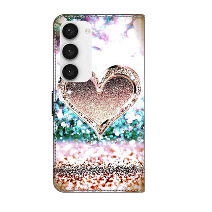 For Samsung Galaxy S23 Crystal 3D Shockproof Protective Leather Phone Case(Pink Diamond Heart) - Galaxy S23 5G Cases by buy2fix | Online Shopping UK | buy2fix