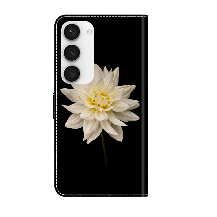 For Samsung Galaxy S23 Crystal 3D Shockproof Protective Leather Phone Case(White Flower) - Galaxy S23 5G Cases by buy2fix | Online Shopping UK | buy2fix