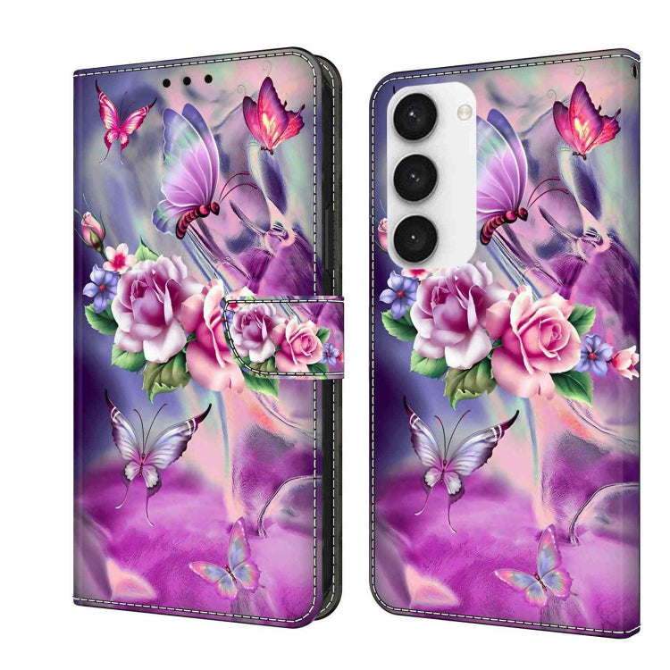For Samsung Galaxy S23 Crystal 3D Shockproof Protective Leather Phone Case(Butterfly) - Galaxy S23 5G Cases by buy2fix | Online Shopping UK | buy2fix