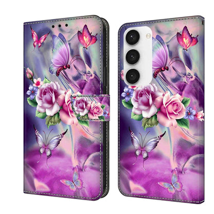 For Samsung Galaxy S23 Crystal 3D Shockproof Protective Leather Phone Case(Butterfly) - Galaxy S23 5G Cases by buy2fix | Online Shopping UK | buy2fix