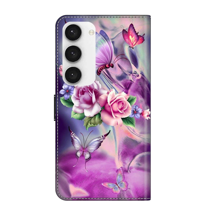 For Samsung Galaxy S23 Crystal 3D Shockproof Protective Leather Phone Case(Butterfly) - Galaxy S23 5G Cases by buy2fix | Online Shopping UK | buy2fix