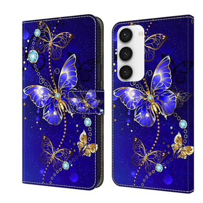 For Samsung Galaxy S23 Crystal 3D Shockproof Protective Leather Phone Case(Diamond Butterfly) - Galaxy S23 5G Cases by buy2fix | Online Shopping UK | buy2fix