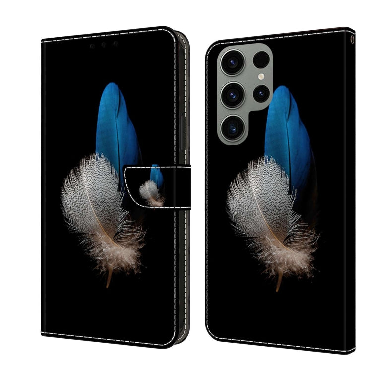 For Samsung Galaxy S23 Ultra Crystal 3D Shockproof Protective Leather Phone Case(Two Branches) - Galaxy S23 Ultra 5G Cases by buy2fix | Online Shopping UK | buy2fix