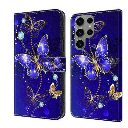 For Samsung Galaxy S23 Ultra Crystal 3D Shockproof Protective Leather Phone Case(Diamond Butterfly) - Galaxy S23 Ultra 5G Cases by buy2fix | Online Shopping UK | buy2fix