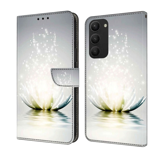 For Samsung Galaxy S23+ Crystal 3D Shockproof Protective Leather Phone Case(Light Lotus) - Galaxy S23+ 5G Cases by buy2fix | Online Shopping UK | buy2fix