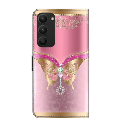 For Samsung Galaxy S23+ Crystal 3D Shockproof Protective Leather Phone Case(Pink Bottom Butterfly) - Galaxy S23+ 5G Cases by buy2fix | Online Shopping UK | buy2fix