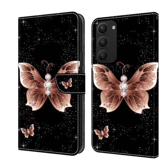 For Samsung Galaxy S23+ Crystal 3D Shockproof Protective Leather Phone Case(Pink Diamond Butterfly) - Galaxy S23+ 5G Cases by buy2fix | Online Shopping UK | buy2fix