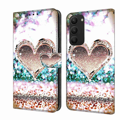 For Samsung Galaxy S23+ Crystal 3D Shockproof Protective Leather Phone Case(Pink Diamond Heart) - Galaxy S23+ 5G Cases by buy2fix | Online Shopping UK | buy2fix