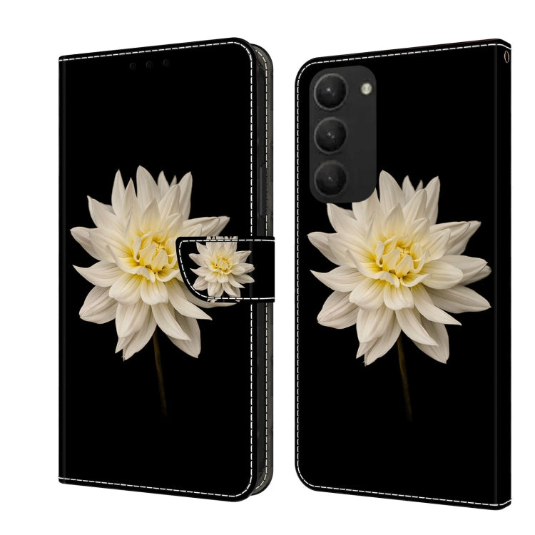 For Samsung Galaxy S23+ Crystal 3D Shockproof Protective Leather Phone Case(White Flower) - Galaxy S23+ 5G Cases by buy2fix | Online Shopping UK | buy2fix