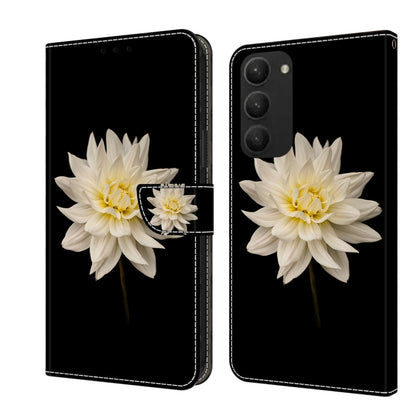For Samsung Galaxy S23+ Crystal 3D Shockproof Protective Leather Phone Case(White Flower) - Galaxy S23+ 5G Cases by buy2fix | Online Shopping UK | buy2fix