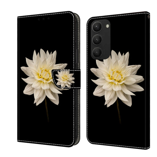 For Samsung Galaxy S23+ Crystal 3D Shockproof Protective Leather Phone Case(White Flower) - Galaxy S23+ 5G Cases by buy2fix | Online Shopping UK | buy2fix