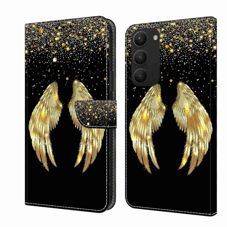 For Samsung Galaxy S23+ Crystal 3D Shockproof Protective Leather Phone Case(Golden Wings) - Galaxy S23+ 5G Cases by buy2fix | Online Shopping UK | buy2fix