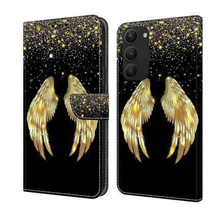 For Samsung Galaxy S23+ Crystal 3D Shockproof Protective Leather Phone Case(Golden Wings) - Galaxy S23+ 5G Cases by buy2fix | Online Shopping UK | buy2fix