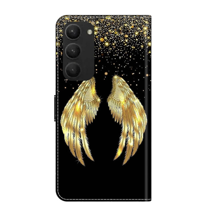 For Samsung Galaxy S23+ Crystal 3D Shockproof Protective Leather Phone Case(Golden Wings) - Galaxy S23+ 5G Cases by buy2fix | Online Shopping UK | buy2fix