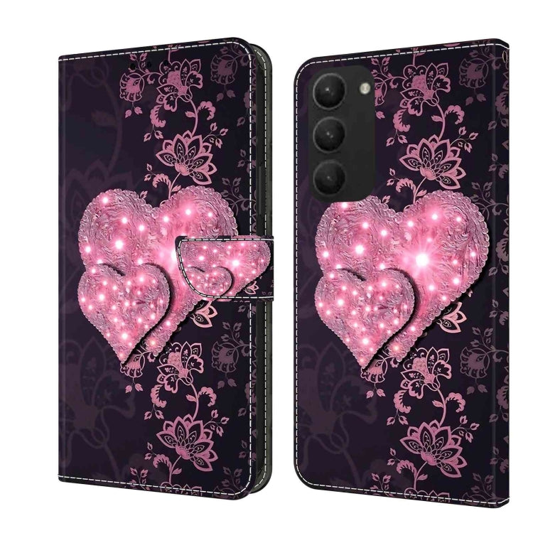 For Samsung Galaxy S23+ Crystal 3D Shockproof Protective Leather Phone Case(Lace Love) - Galaxy S23+ 5G Cases by buy2fix | Online Shopping UK | buy2fix