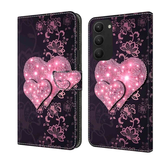 For Samsung Galaxy S23+ Crystal 3D Shockproof Protective Leather Phone Case(Lace Love) - Galaxy S23+ 5G Cases by buy2fix | Online Shopping UK | buy2fix