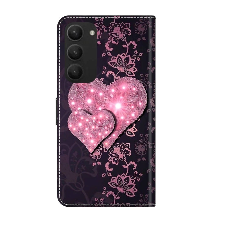 For Samsung Galaxy S23+ Crystal 3D Shockproof Protective Leather Phone Case(Lace Love) - Galaxy S23+ 5G Cases by buy2fix | Online Shopping UK | buy2fix