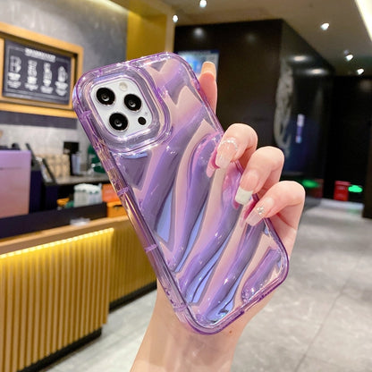 For iPhone 12 Laser Sequin Waves TPU Phone Case(Purple) by buy2fix