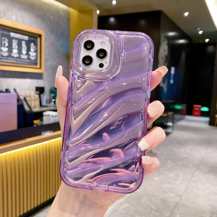 For iPhone 12 Laser Sequin Waves TPU Phone Case(Purple) by buy2fix