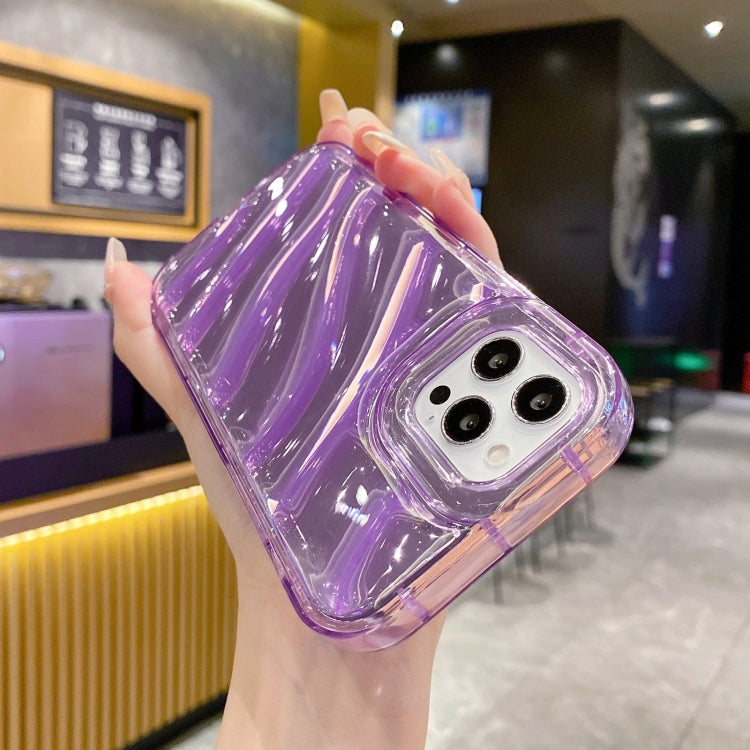 For iPhone 12 Laser Sequin Waves TPU Phone Case(Purple) by buy2fix