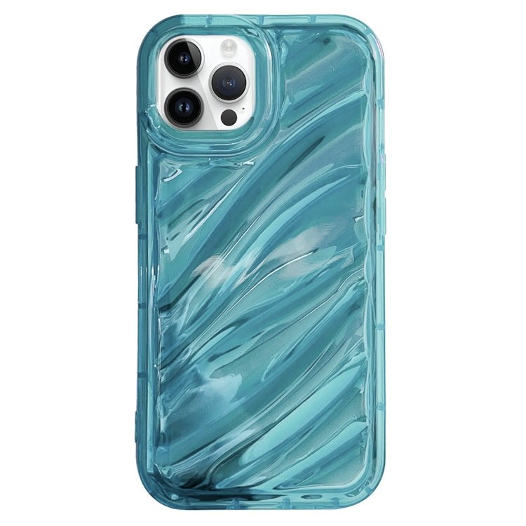 For iPhone 12 Pro Max Laser Sequin Waves TPU Phone Case(Blue) by buy2fix
