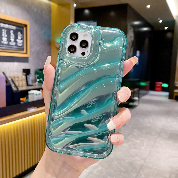 For iPhone 12 Pro Max Laser Sequin Waves TPU Phone Case(Blue) by buy2fix
