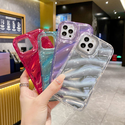 For iPhone 12 Pro Max Laser Sequin Waves TPU Phone Case(Blue) by buy2fix