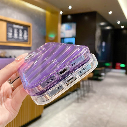 For iPhone 12 Laser Sequin Waves TPU Phone Case(Purple) by buy2fix
