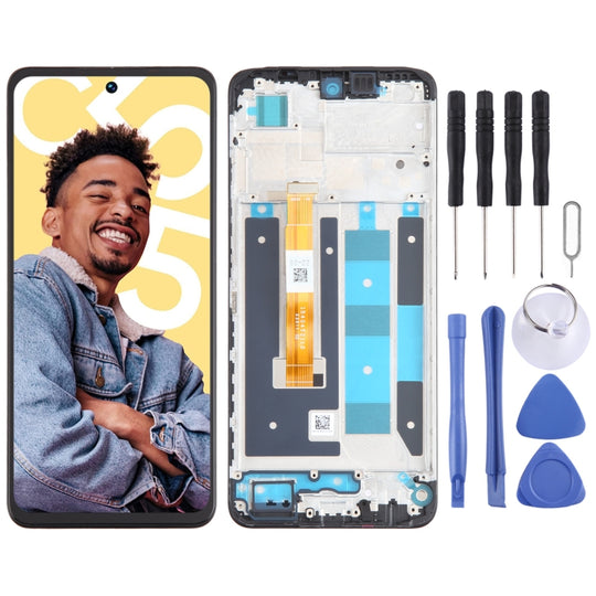 For Realme C55 OEM LCD Screen Digitizer Full Assembly with Frame