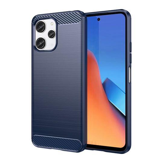 For Xiaomi Redmi 12 Carbon Fiber Brushed Texture TPU Phone Case(Blue)