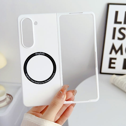 For Samsung Galaxy Z Fold5 Skin Feel Magsafe Magnetic Shockproof PC Phone Case(White) - Galaxy Z Fold5 Cases by buy2fix | Online Shopping UK | buy2fix