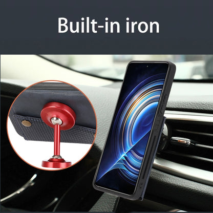 For Xiaomi Redmi K40S / Poco F4 Double Buckle Card Slots Magnetic Phone Case(Blue) by buy2fix