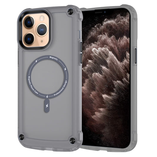 For iPhone 11 Pro Skin Feel TPU + PC MagSafe Magnetic Phone Case(Transparent Black) - iPhone 11 Pro Cases by buy2fix | Online Shopping UK | buy2fix
