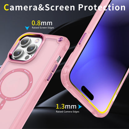 For iPhone 15 Skin Feel TPU + PC MagSafe Magnetic Phone Case(Transparent Pink) - iPhone 15 Cases by buy2fix | Online Shopping UK | buy2fix