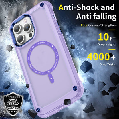 For iPhone 15 Skin Feel TPU + PC MagSafe Magnetic Phone Case(Transparent Purple) - iPhone 15 Cases by buy2fix | Online Shopping UK | buy2fix