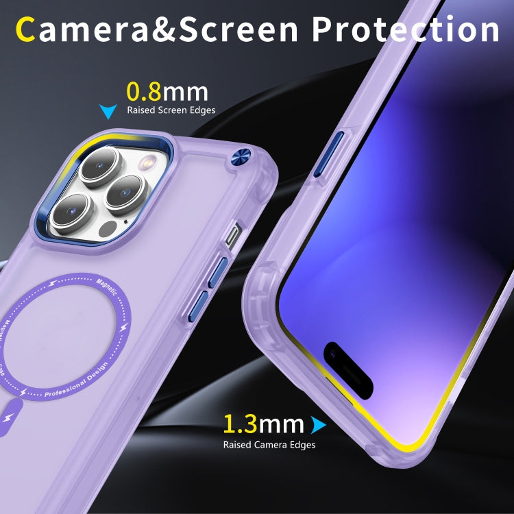 For iPhone 15 Skin Feel TPU + PC MagSafe Magnetic Phone Case(Transparent Purple) - iPhone 15 Cases by buy2fix | Online Shopping UK | buy2fix