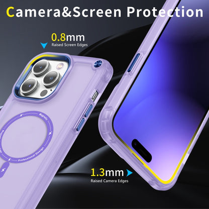 For iPhone 15 Skin Feel TPU + PC MagSafe Magnetic Phone Case(Transparent Purple) - iPhone 15 Cases by buy2fix | Online Shopping UK | buy2fix