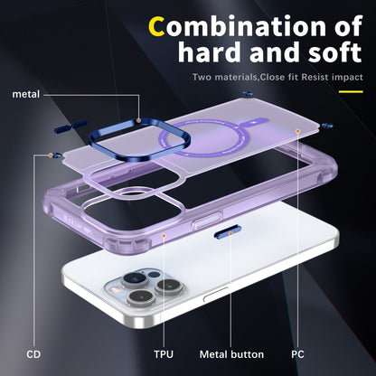 For iPhone 15 Skin Feel TPU + PC MagSafe Magnetic Phone Case(Transparent Purple) - iPhone 15 Cases by buy2fix | Online Shopping UK | buy2fix