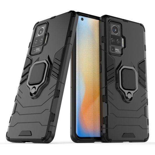 For vivo X50 Pro PC + TPU Anti-fall Protective Case with Ring Holder(Black) - vivo Cases by buy2fix | Online Shopping UK | buy2fix