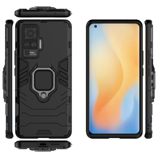 For vivo X50 Pro PC + TPU Anti-fall Protective Case with Ring Holder(Black) - vivo Cases by buy2fix | Online Shopping UK | buy2fix