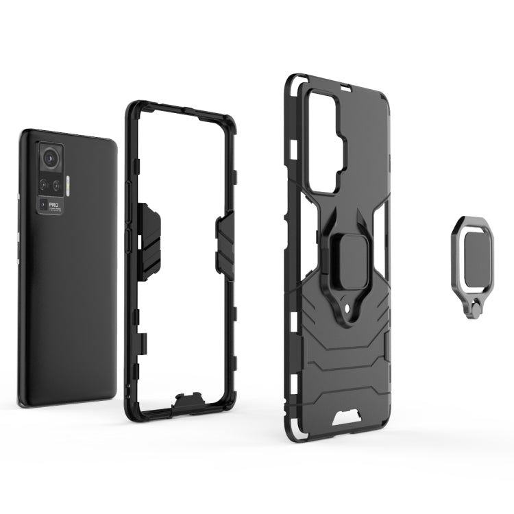 For vivo X50 Pro PC + TPU Anti-fall Protective Case with Ring Holder(Black) by buy2fix