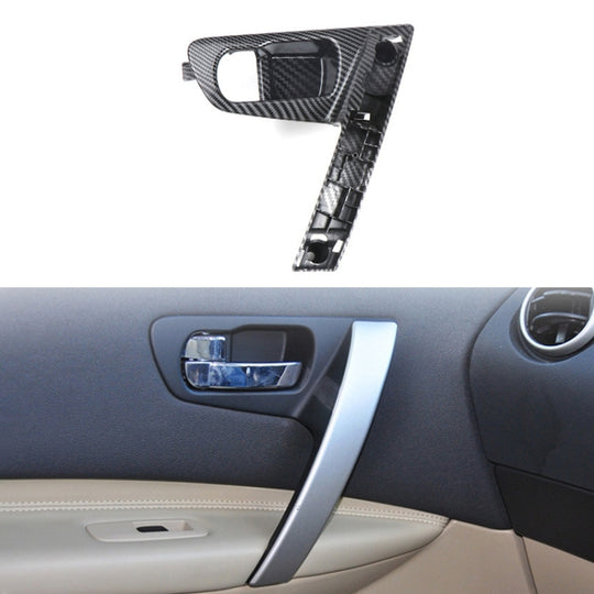 For Nissan Qashqai Left-Drive Car Door Inside Handle Base Bracket, Type:Base Left(Carbon Fiber)