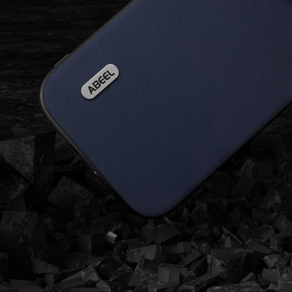 For iPhone 14 Plus ABEEL Genuine Leather Xiaoya Series Phone Case(Blue) - iPhone 14 Plus Cases by buy2fix | Online Shopping UK | buy2fix